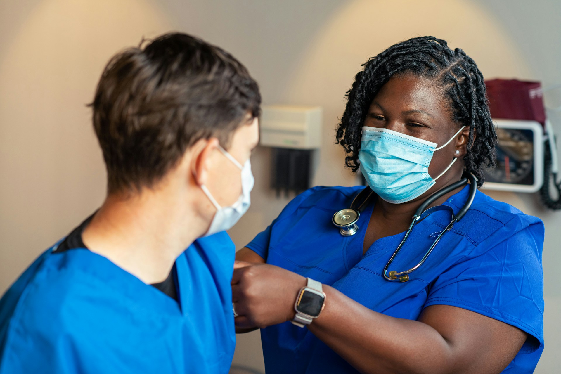 Nurse looking after a patient